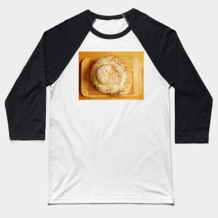 White Swirl Bread Loaf Baseball T-Shirt